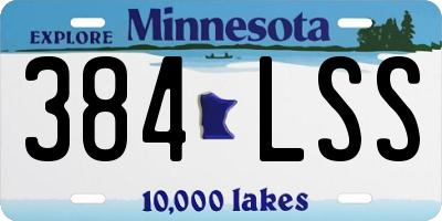 MN license plate 384LSS
