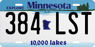 MN license plate 384LST