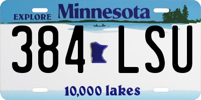 MN license plate 384LSU