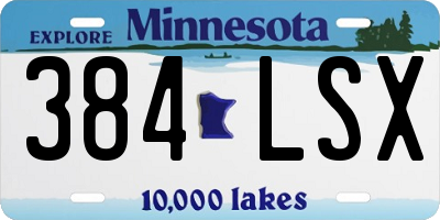 MN license plate 384LSX