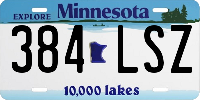 MN license plate 384LSZ
