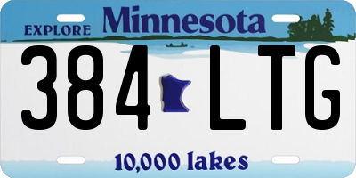 MN license plate 384LTG