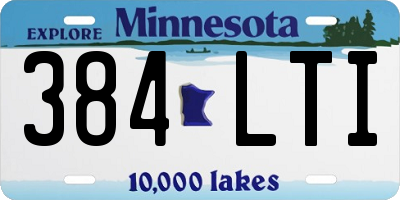 MN license plate 384LTI