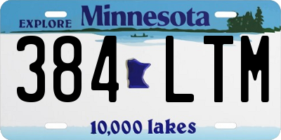 MN license plate 384LTM