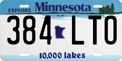 MN license plate 384LTO