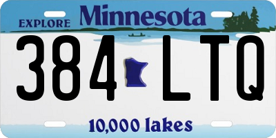 MN license plate 384LTQ