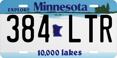 MN license plate 384LTR