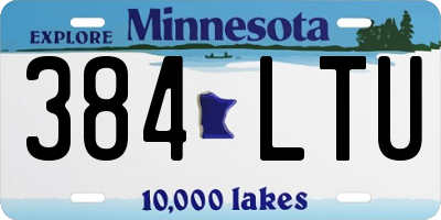 MN license plate 384LTU