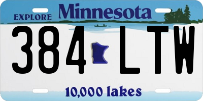 MN license plate 384LTW