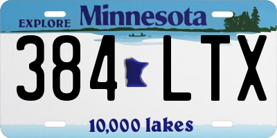 MN license plate 384LTX