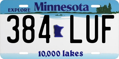 MN license plate 384LUF