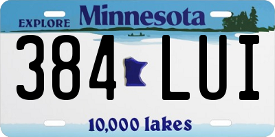 MN license plate 384LUI