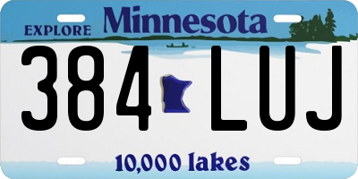 MN license plate 384LUJ