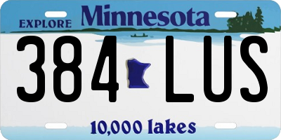 MN license plate 384LUS