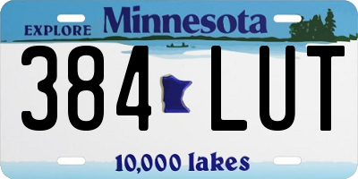MN license plate 384LUT