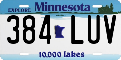 MN license plate 384LUV
