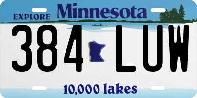 MN license plate 384LUW