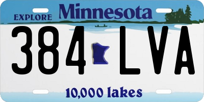 MN license plate 384LVA