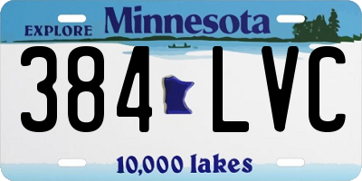 MN license plate 384LVC