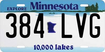 MN license plate 384LVG