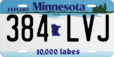 MN license plate 384LVJ