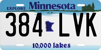 MN license plate 384LVK