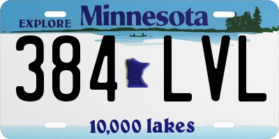 MN license plate 384LVL