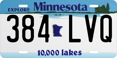 MN license plate 384LVQ
