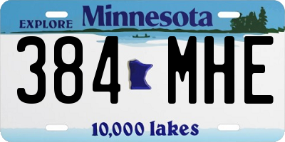 MN license plate 384MHE