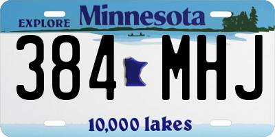 MN license plate 384MHJ