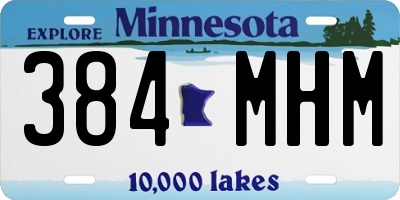MN license plate 384MHM