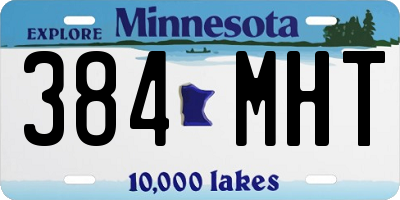 MN license plate 384MHT