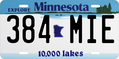 MN license plate 384MIE
