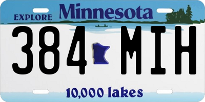 MN license plate 384MIH