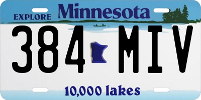 MN license plate 384MIV