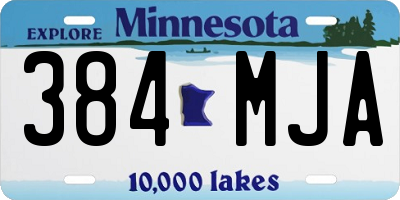 MN license plate 384MJA