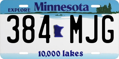 MN license plate 384MJG