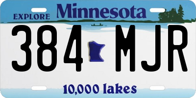 MN license plate 384MJR