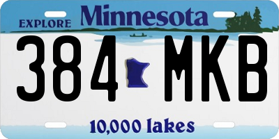 MN license plate 384MKB