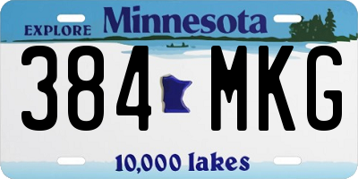 MN license plate 384MKG
