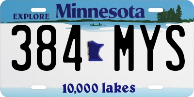 MN license plate 384MYS