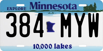 MN license plate 384MYW