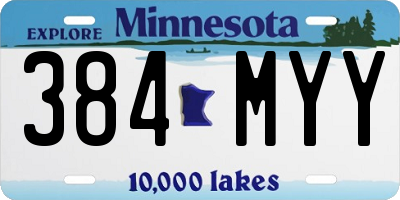 MN license plate 384MYY