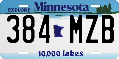 MN license plate 384MZB