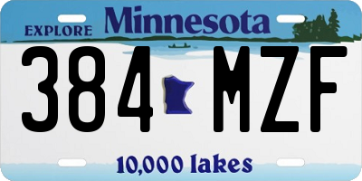 MN license plate 384MZF
