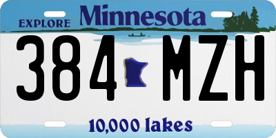 MN license plate 384MZH