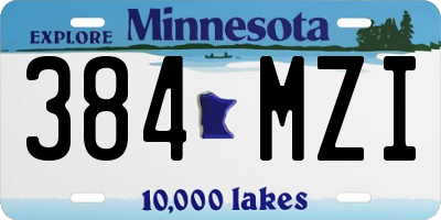 MN license plate 384MZI