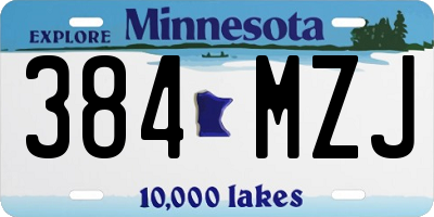 MN license plate 384MZJ