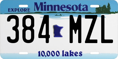 MN license plate 384MZL