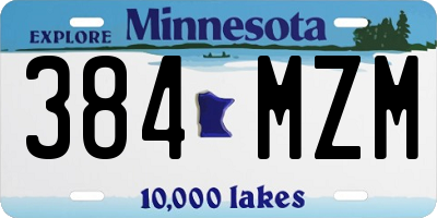 MN license plate 384MZM